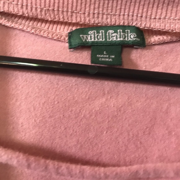 Wild Fable Distressed Rose Colored Crop Top - Picture 2 of 3